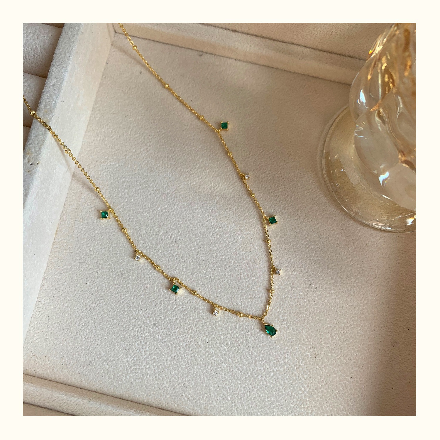 4g Weight White Gold Plated, Gold Plated Plating Material Simple Style Water Droplets Copper White Gold Plated Gold Plated Zircon Pendant Necklace In Bulk
