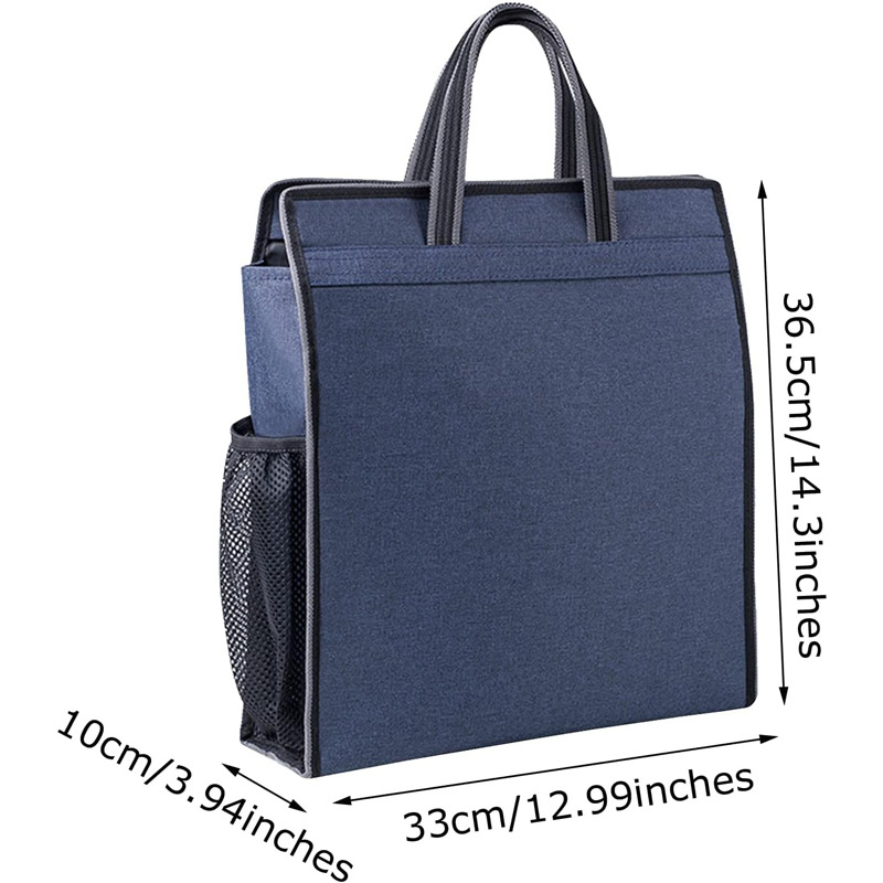 Belt bag with zipper for folders