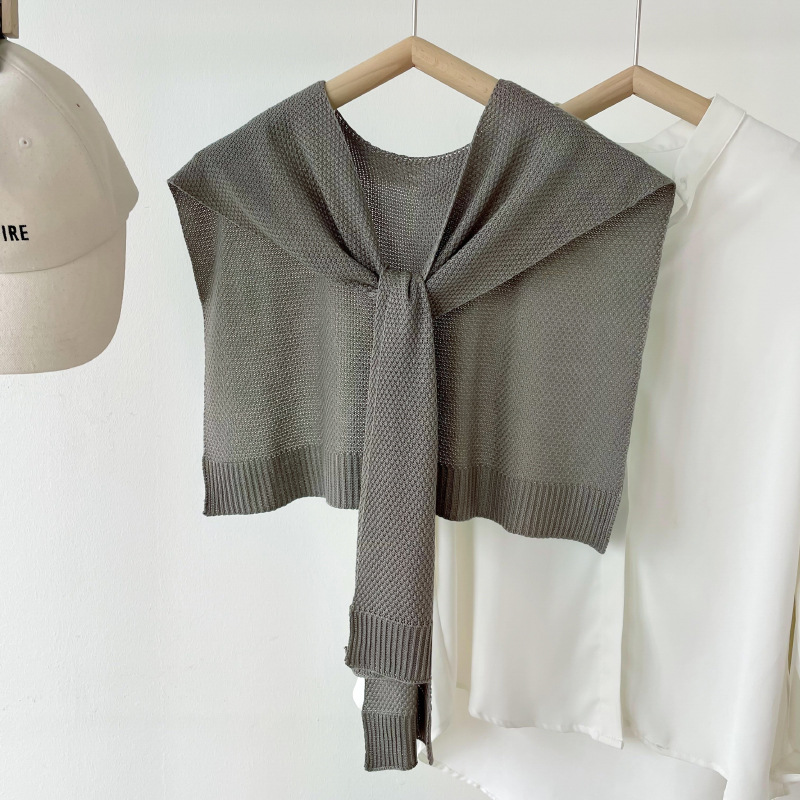 Sólido hielo seda de punto chal mujer primavera y otoño al aire acondicionado Oficina cuello cervical