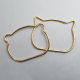 Luggage hardware accessories metal hand-in-hand cat head wire handle light gold kitten head hardware hand-in-hand handle