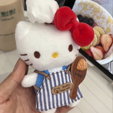 可爱围裙眼镜毛绒挂件厨师帽创意少女心公仔玩偶包包挂饰钥匙扣|undefined