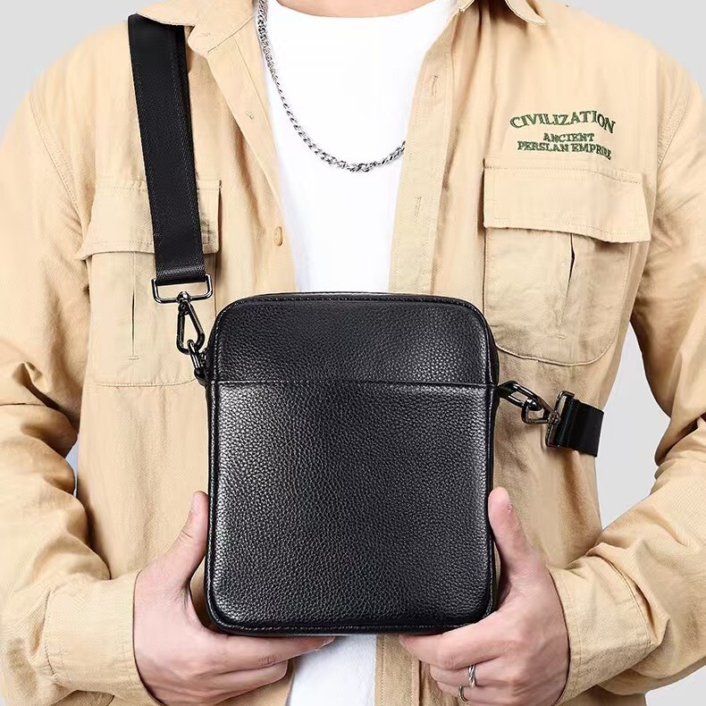 New Genuine Leather Men's Shoulder Bag, High-End First-Layer Cowhide Men's Bag, Genuine Leather Men's Shoulder Crossbody Bag New Genuine Leather Men's Shoulder Bag, High-End First-Layer Cowhide Men's Bag, Genuine Leather Men's Shoulder Crossbody Bag