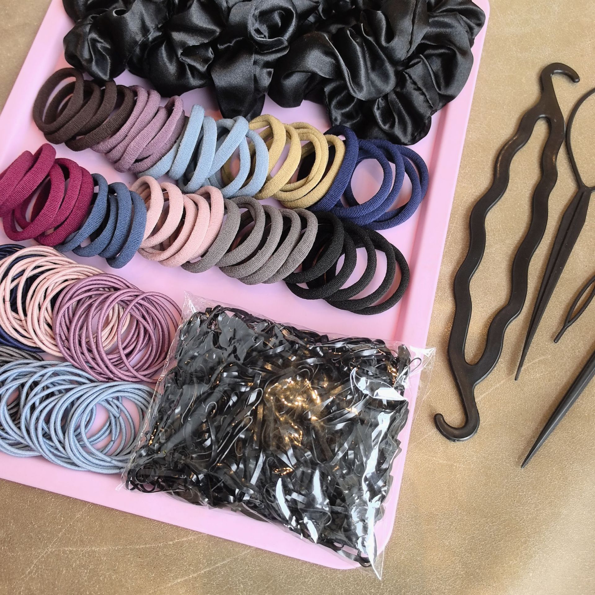 Transfronterizos de venta caliente conjunto de anillo de intestino no daña el cabello sin marcas de alta elasticidad anillo de cabello coreano simple tocado de cabello chica