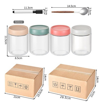 Amazon Sealed Jar Glass Food Jar Storage Jar Grain Storage Box Kitchen Snack Refrigerator Storage Jar