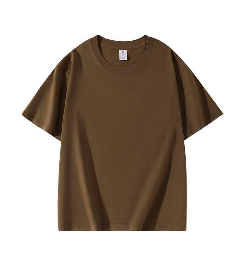 220g de peso pesado, ropa de trabajo de grupo sin deformación, camisa cultural, camisa publicitaria, camiseta personalizada de algodón de manga corta, logotipo impreso