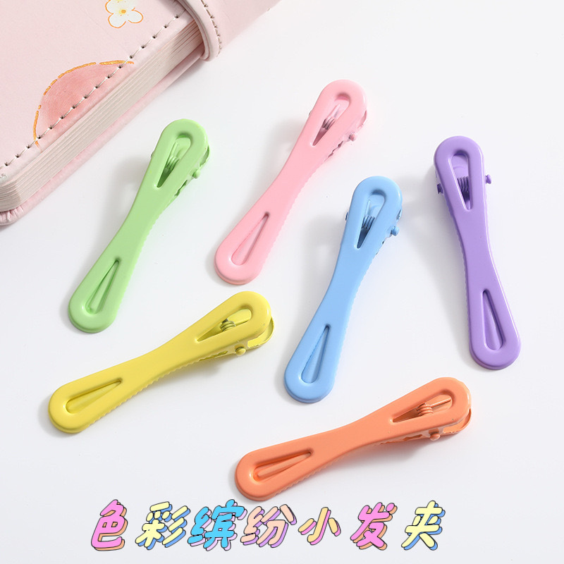 Candy color cross hairpin bangs duckbill clip metal high-value…