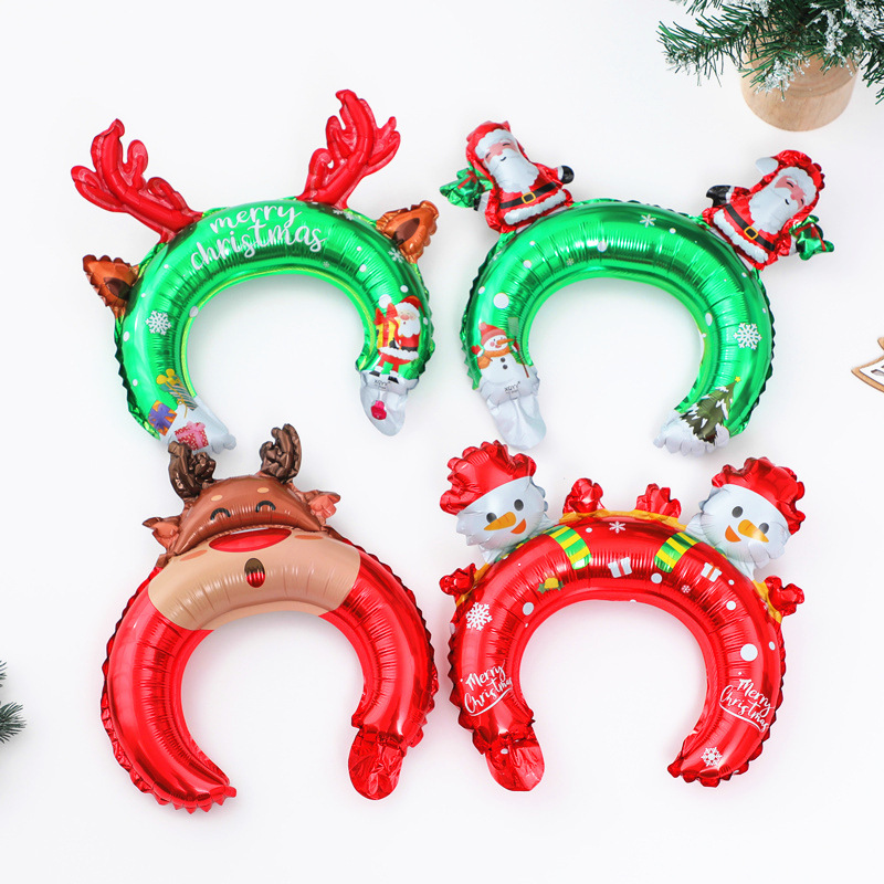 クリスマス長棒頭飾りサンタクロースミニ風船クリスマスツリー打撃棒風船クリスマス雪だるまヘラジカ|undefined