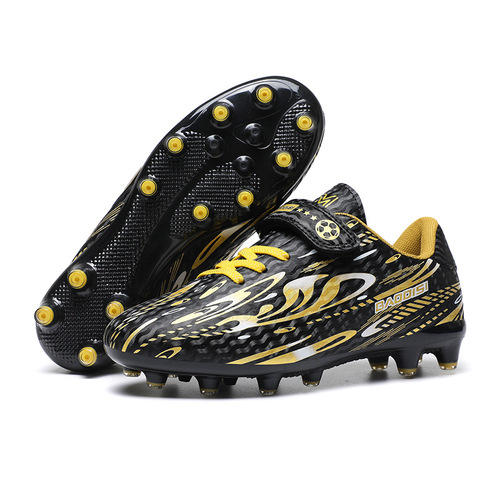Boys' and girls' children's magic tape football shoes with studs, long spikes for elementary school students, competition training sports shoes