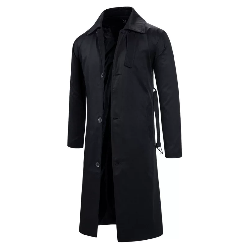 Autumn long cotton trench coat