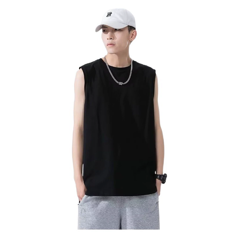 Мужская майка из чистого хлопка, летняя футболка без рукавов, для носки как верхняя или нижняя одежда, дышащая, для подростков, для фитнеса и бега.