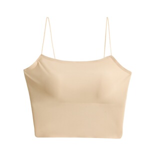 Korean foreign trade original single Ice Silk cool feeling inside and outside wear base vest without steel ring breast pad one-piece seamless underwear for women