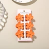 #11 Frosted Orange [6-piece set with card] 3.5cm five-petal flower style