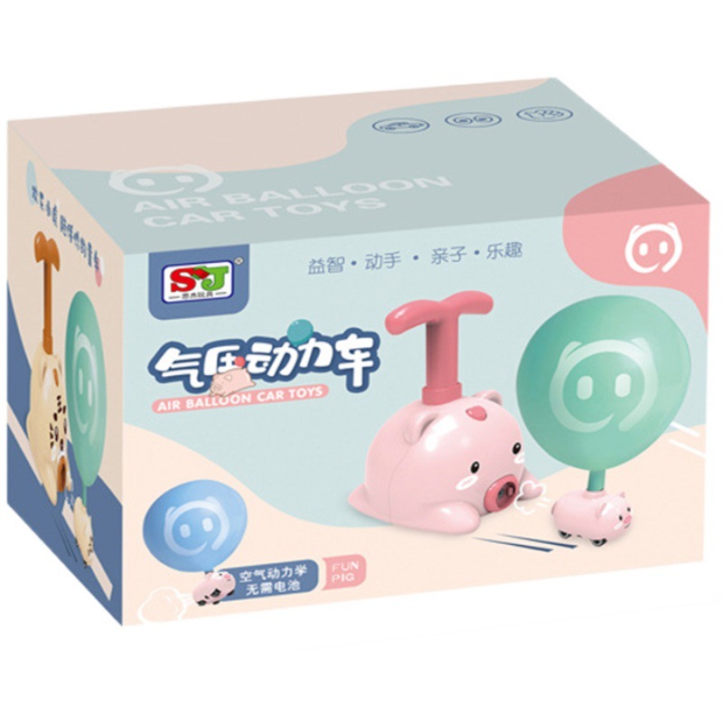 El mismo tipo de coche de globo de aire de inercia para niños presionó el coche de globo de energía rompecabezas nuevo coche de juguete