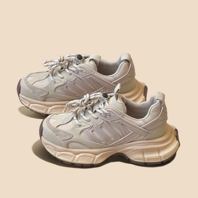 High-End~2026 Early Spring New European Style Lightweight Soft-Soled Thick-Soled Dad Shoes Women's Hiking Running Sneakers