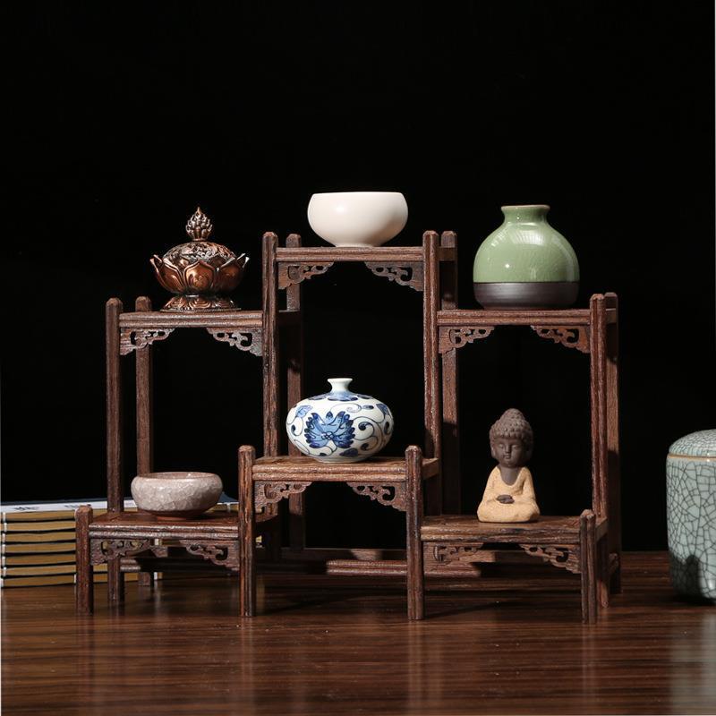Chicken Wings Wood Antique Rack Chinese-style Small Duobao Pavilion Tea Set Rack Solid Wood Storage Rack Teapot Rack Ornaments Rack Display Rack Chicken Wings Wood Antique Rack Chinese-style Small Duobao Pavilion Tea Set Rack Solid Wood Storage Rack Teapot Rack Ornaments Rack Display Rack