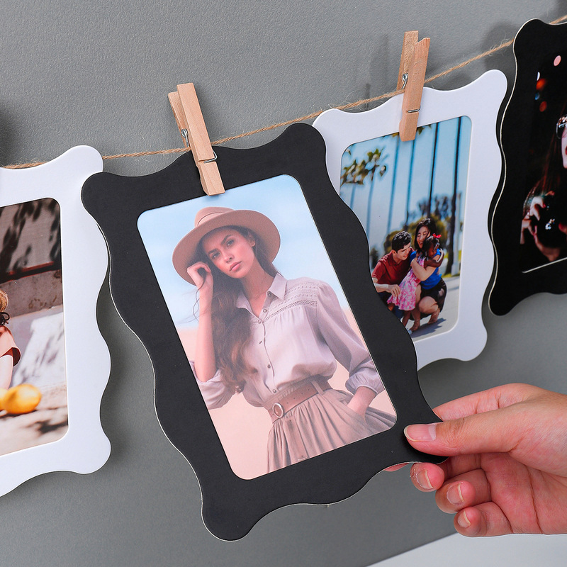 European and American Cross-Border Creative Cardboard Photo Frame Wavy Shaped Framed 6inch Photo Paper Frame Hanging Decorative Photo Wall European and American Cross-Border Creative Cardboard Photo Frame Wavy Shaped Framed 6inch Photo Paper Frame Hanging Decorative Photo Wall
