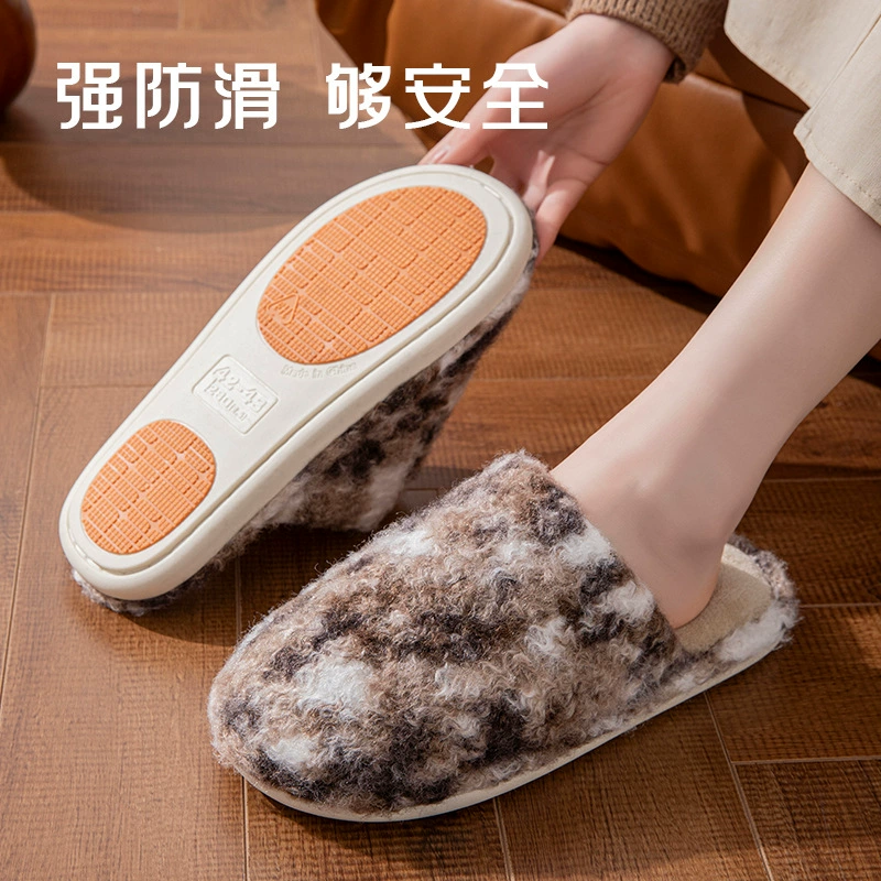 Хлопковые тапочки по индивидуальному заказу для пар осенью и зимой, домашняя простая хлопчатобумажная обувь, нескользящая подошва, плюшевые теплые мужские и женские новые толстые тапочки