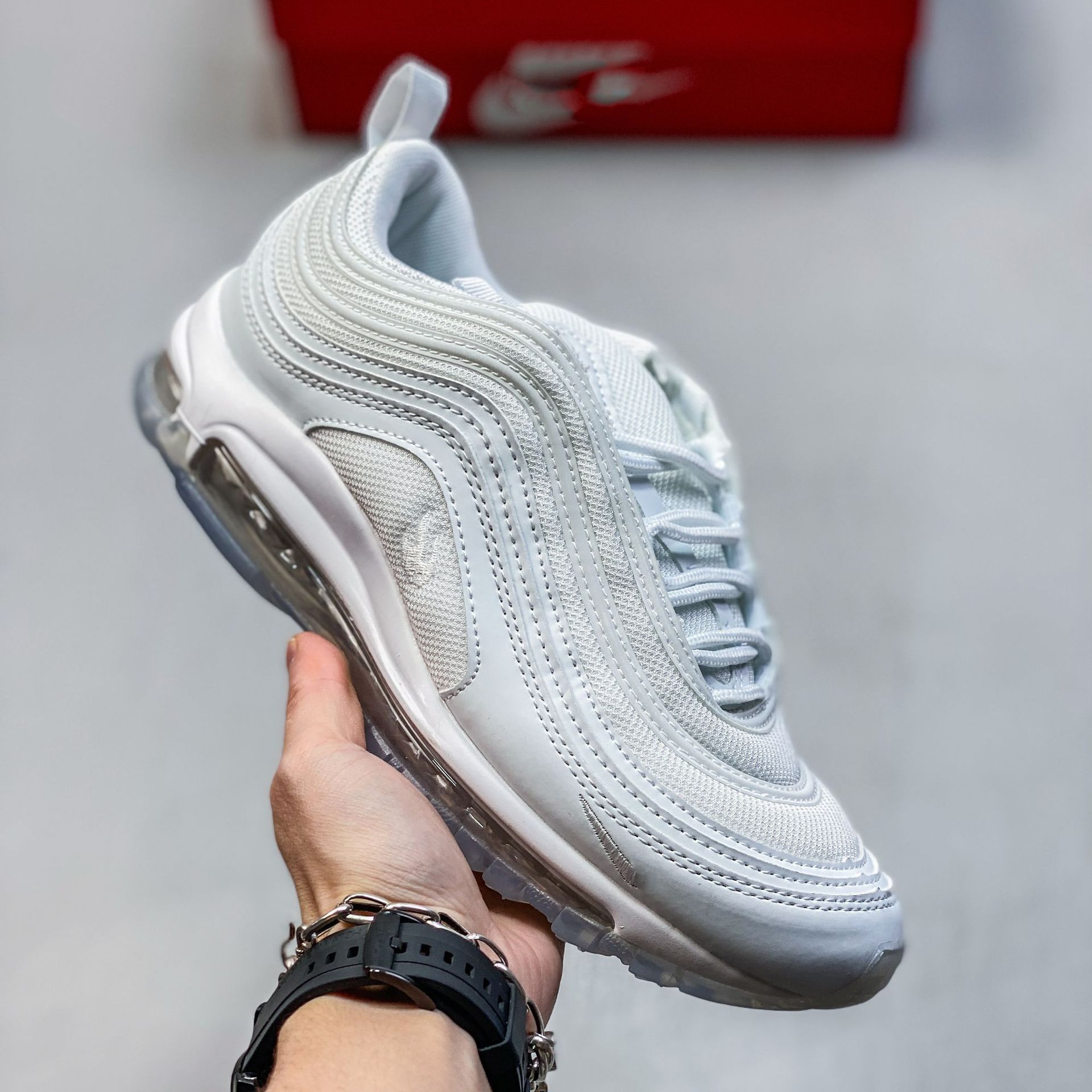 Pure original Max 97 retro bala reflectante cojín de aire zapatos para correr amortiguación transpirable todo fósforo ocio deportes zapatos de moda hombres y mujeres