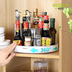 Rotating condiment storage rack kitchen countertop multi-functional soy sauce bottle condiment storage supplies household large size
