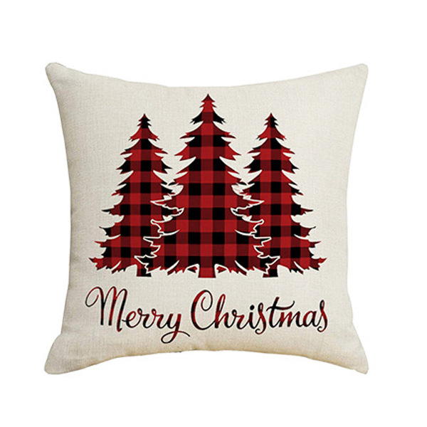 Nuevo lino transfronterizo de Navidad abraza almohada casera Santa Alce almohada sofá cubierta al por mayor