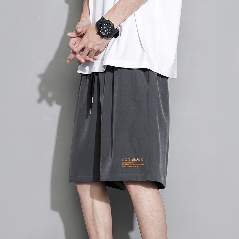 Silk summer black quick dry sports shorts for leisure