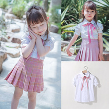 女童衬衣2022春季新款韩版儿童洋气蝴蝶结系带娃娃衫上衣白色衬衫