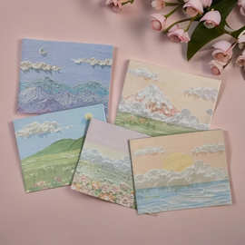 贺卡高级祝福感恩感谢周年毕业教师万圣节卡片油画信封贺卡小卡片