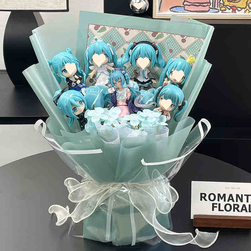 二次元初音ミクフィギュアアニメ人形花束女の子の誕生日クリエイティブギフト親友ガールフレンド|undefined