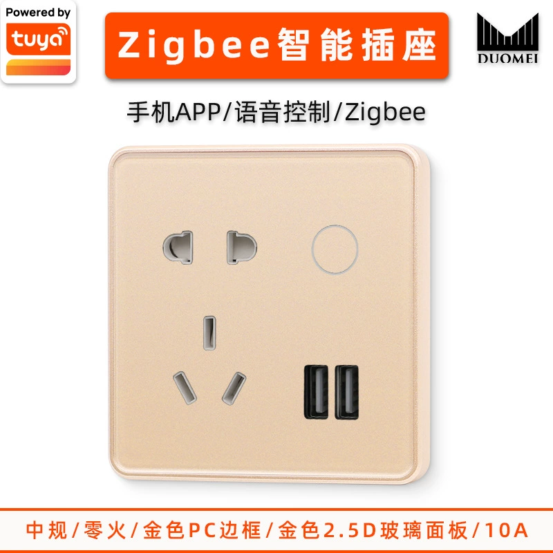 Graffiti smart socket wifi graffiti 10A five -hole band USB factory wholesale smart zigbee socket