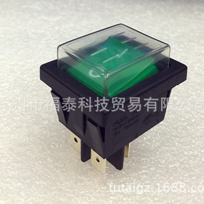 供应RLEIL牌子防水船型开关 KCD4带灯四脚防水防尘跷板开关