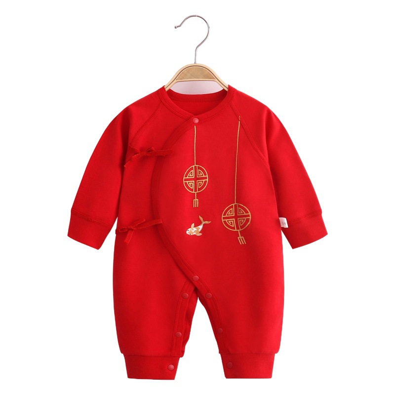 Ropa de luna llena para bebés, hombres y mujeres, bebé, año nuevo chino, gran mono rojo, ropa de moda de estilo chino, ropa de recién nacido