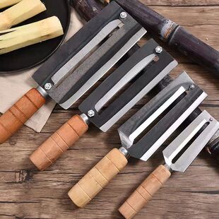 Sugar Cane Peeler Wooden Handle Melon and Fruit Peeler Fruit Knife Stainless Steel Peeling Knife Kitchen Gadget Pineapple Knife