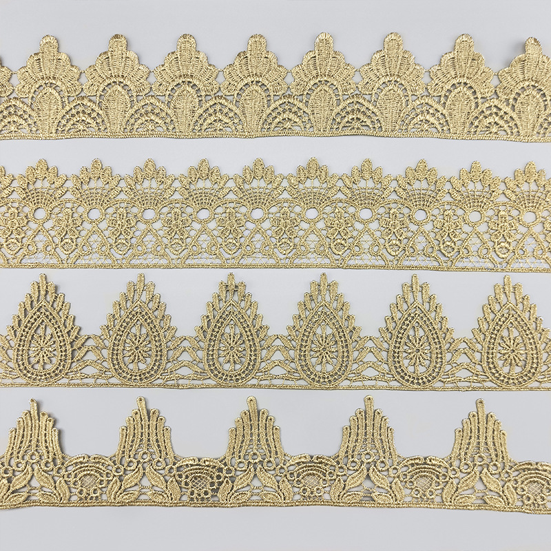 レースdiy金色透かし彫りレース補助材料手作り布芸カーテンロリータ服アクセサリーテーブルクロス生地