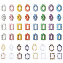 复古美甲相框饰品喷漆彩色合金相框镂空花边金属相框指甲钻贴批发