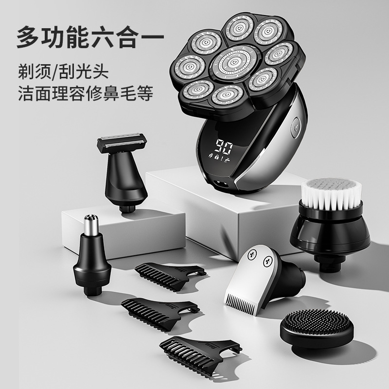 Lavado de cuerpo completo 9D máquina de afeitar eléctrica multifuncional de los hombres maquinilla de afeitar pelo Calvo Clipper nariz pelo Clipper traje al por mayor