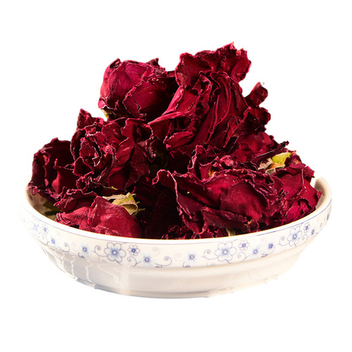 50g/bottle Yunnan Hei Hong Rose Flower Tea, rich aroma, edible flower tea, Yunnan Dian Hong Rose with golden edge petals