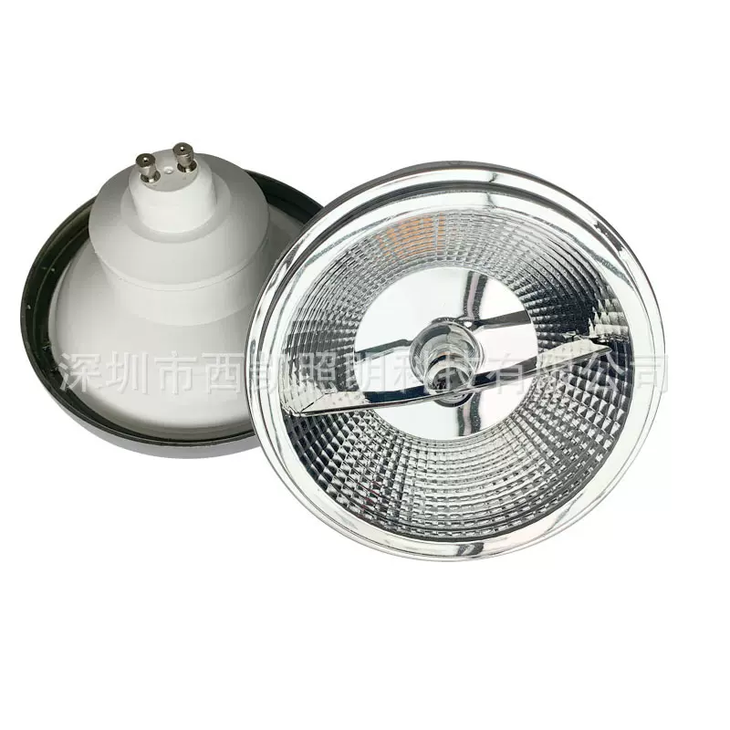 厂家可调光led cob ar111斗胆灯12W G53 GU10筒灯85-265V带导光柱