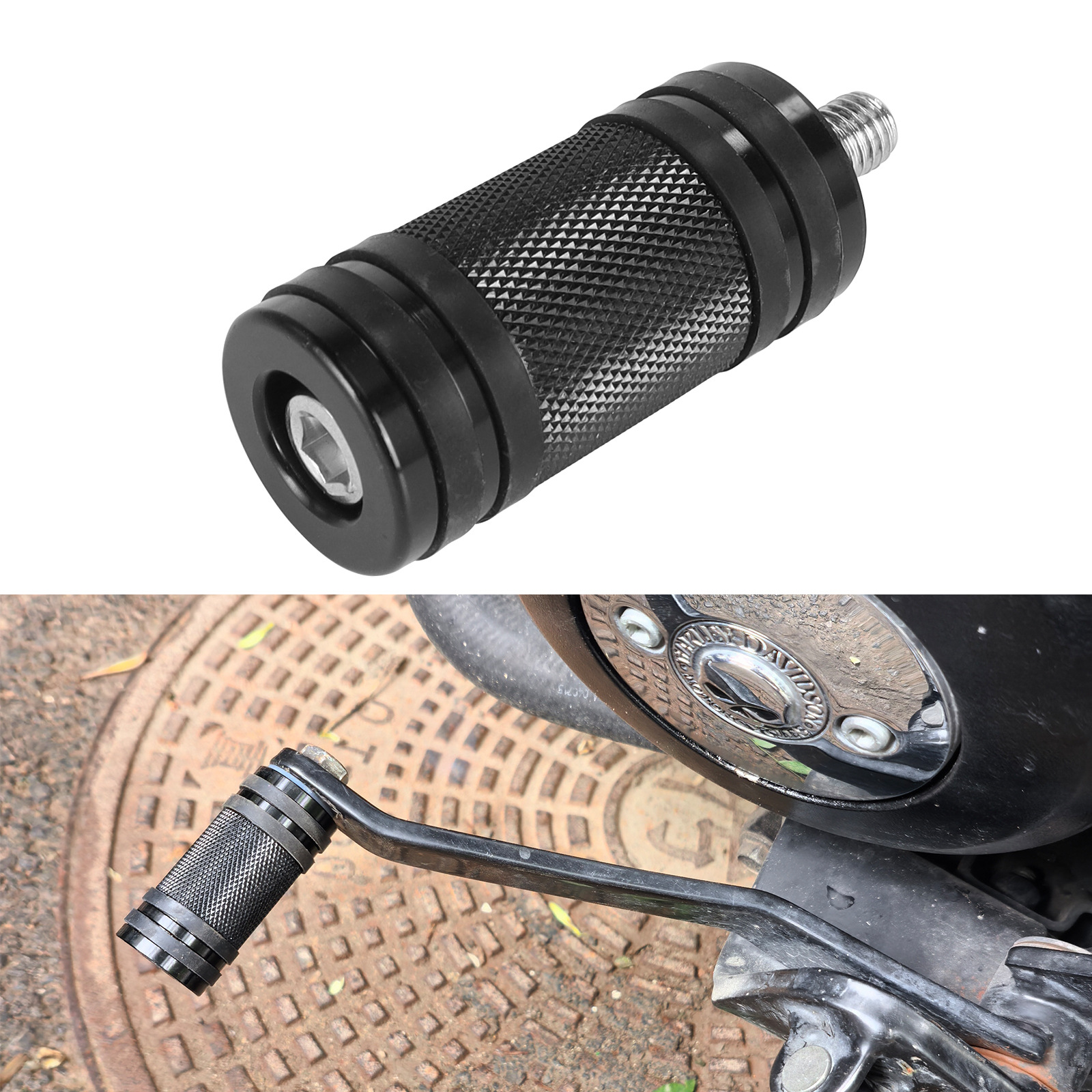 Motorcycle Modification Accessories Black Electroplated Knurled Gear Lever Head Gear Lever Glue Gear Head Embossed Gear Head