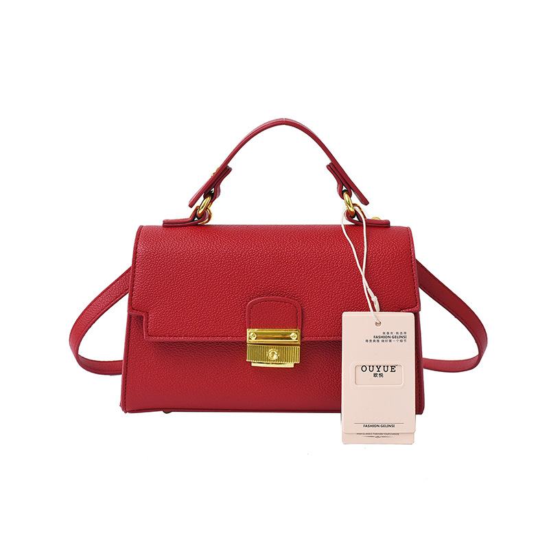 Bolso de textura transfronteriza 2025 verano nuevo bolso femenino retro patrón de lichi bolso de hombro simple bolso de mensajero de viaje