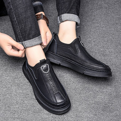 2023 Single Cotton Same Style Solid Color Casual Men's Shoes Daily Travel Trendy Low-Top Black Round Head Men's Shoes