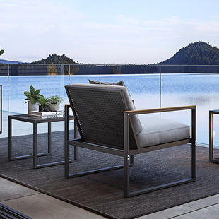 Outdoor Sofa Villa Courtyard Outdoor Rainproof Hotel Garden Aluminum Frame Sofa Balcony Sofa Coffee Table Combination