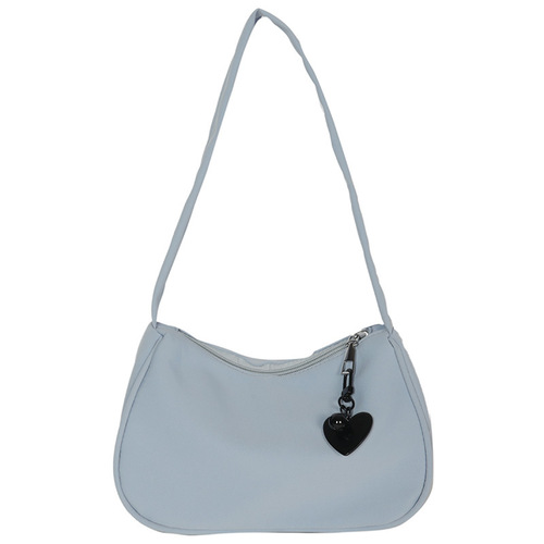 Japanese ins college style fresh and cute versatile casual soft girl girl contrast love armpit bag shoulder bag