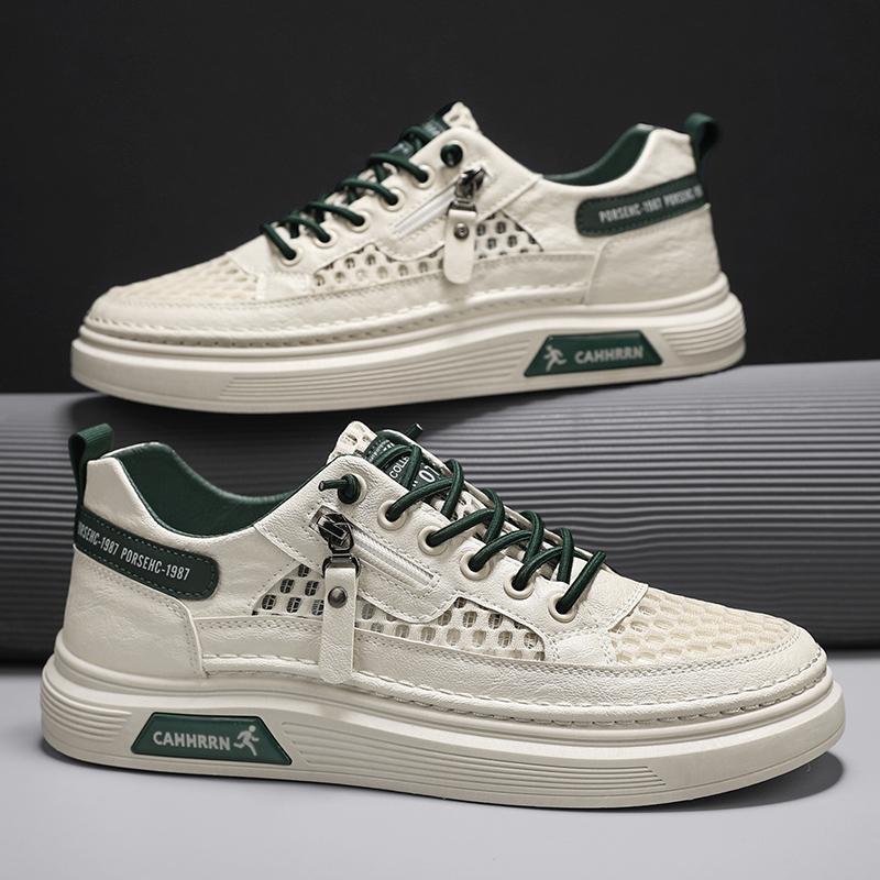 Verano nuevo estilo zapatos de tela de malla grande zapatos de deporte zapatos casuales zapatos blancos pequeños zapatos de moda de suela gruesa todo fósforo estudiantes zapatos de moda zapatos de hombre transpirables
