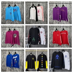 Chrome Heart 25 新クロムハーツクロスボーダートレンディな長袖Tシャツラウンドネック純綿多用途スポットバッチ