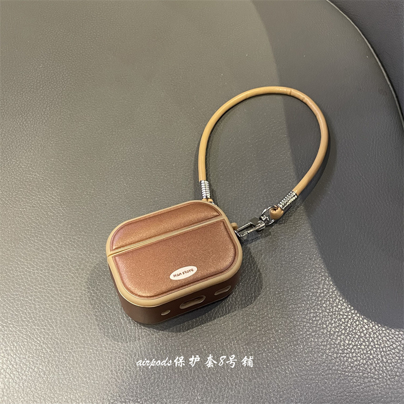 非常にシンプルなレトロな衝突色の皮質の斜め掛け縄はAirPods3/4世代のリンゴのイヤホンの殻の保護カバーのPro2女を適用します。|undefined