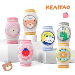 Cute children's knee pads summer knitted cotton baby crawling protective gear baby toddler knee pads and elbow pads thin