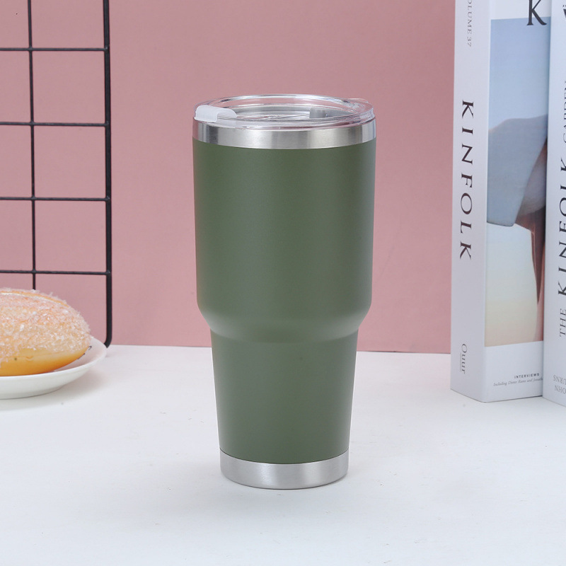 Taza de aislamiento transfronteriza 30OZ taza de hielo de doble capa de acero inoxidable taza de automóvil de gran capacidad taza de cerveza fabricante de origen rociado