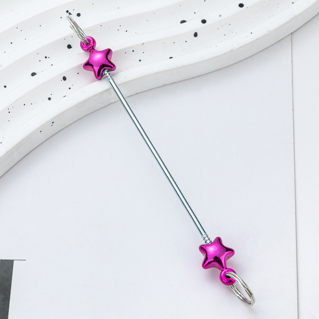 Creativo colgante de accesorios de llavero de amor con cuentas de bricolaje nuevo poste de plástico con cuentas accesorios de llavero con cuentas
