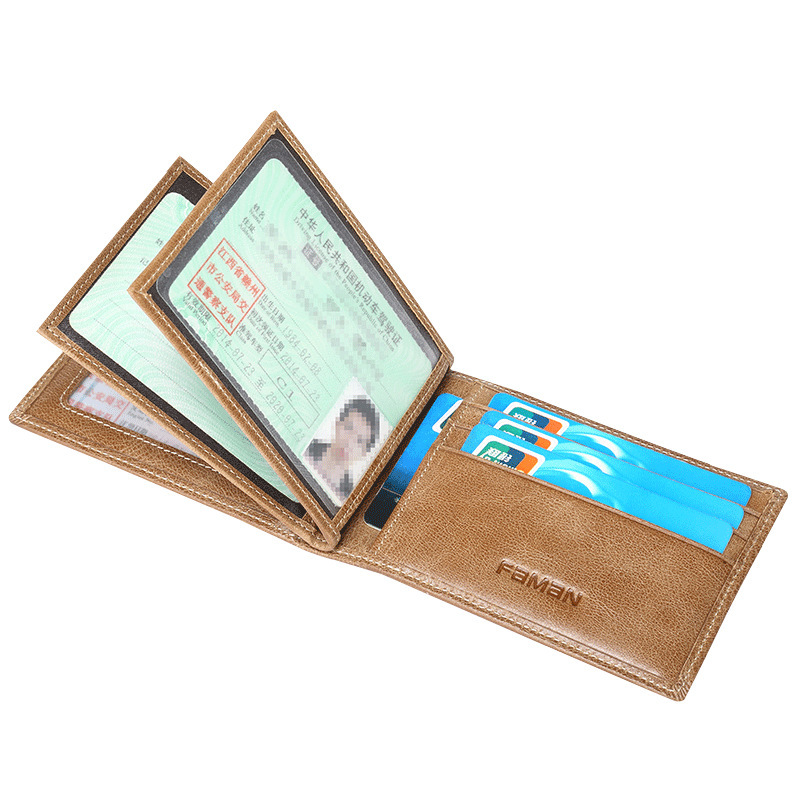 Funda de cuero para licencia de conducir Bolso todo en uno para licencia de conducir de piel de vaca real multifuncional para hombre, clip de licencia de conducir ultrafino, cubierta de licencia de conducir para vehículos de motor
