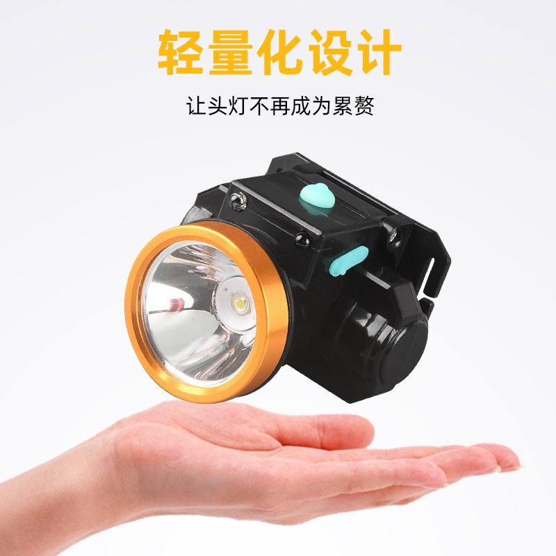 Lámpara de mina de prospección, luz fuerte, carga, súper brillante, alta potencia, batería larga, iluminación montada en la cabeza, led, rey de largo alcance, inducción